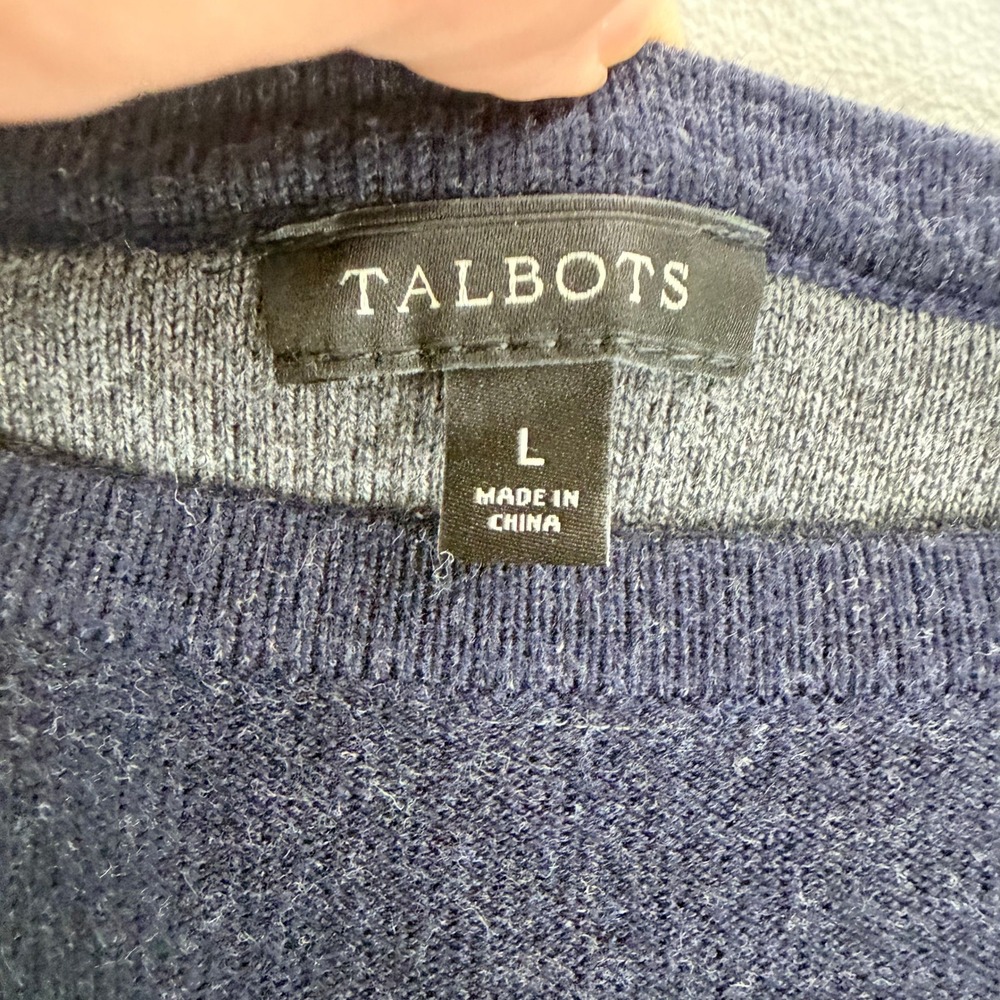 Talbots Womens Striped Boat Neck Long Sleeve Sweater Blue Gray Size L‎ - Picture 3 of 7